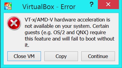 Virtualisation CPU support error